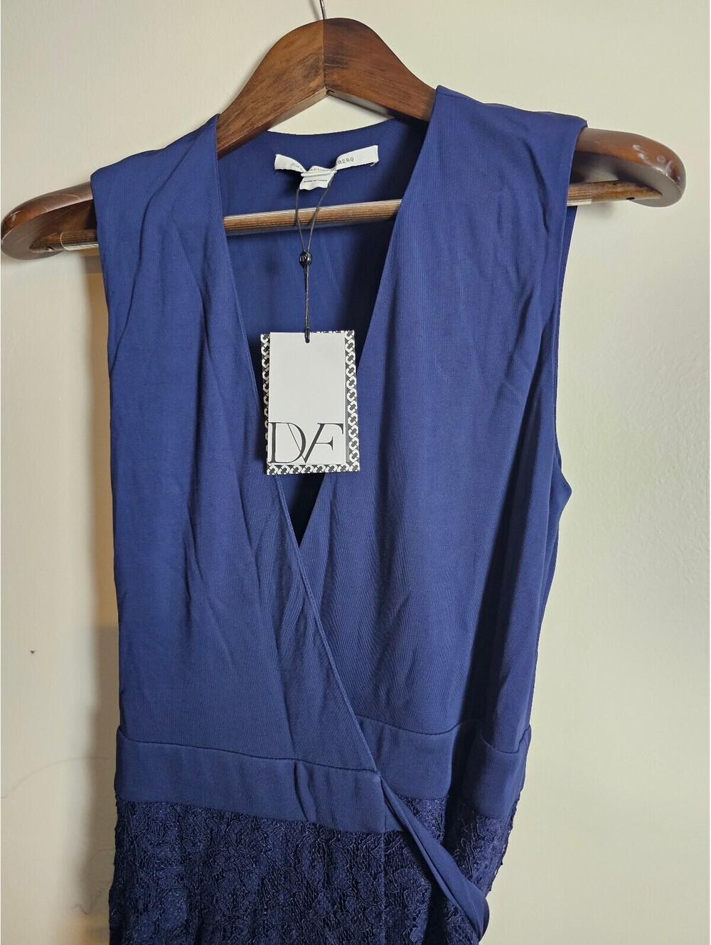 NWT Diane Von Furstenberg Dress Midnight Blue Womens 8 Wrap